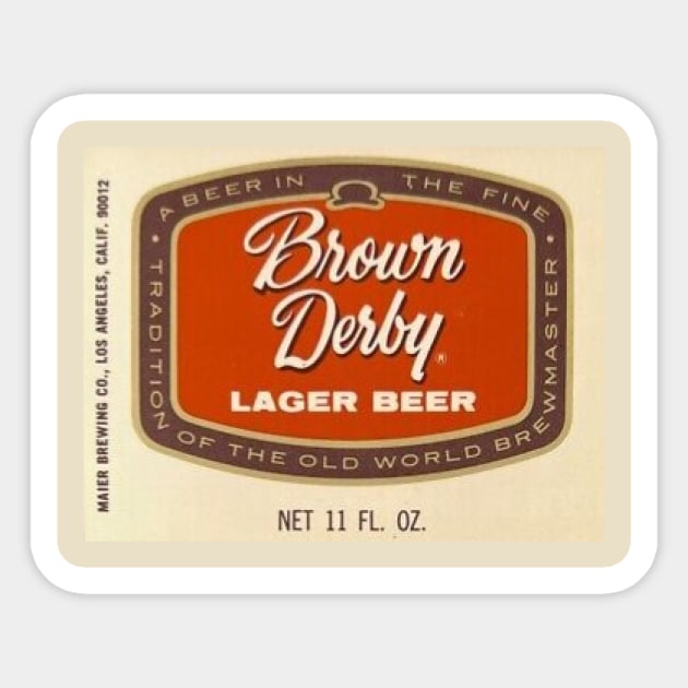 vintage  Brown Derny Beer label - discontinued Sticker by Walters Mom